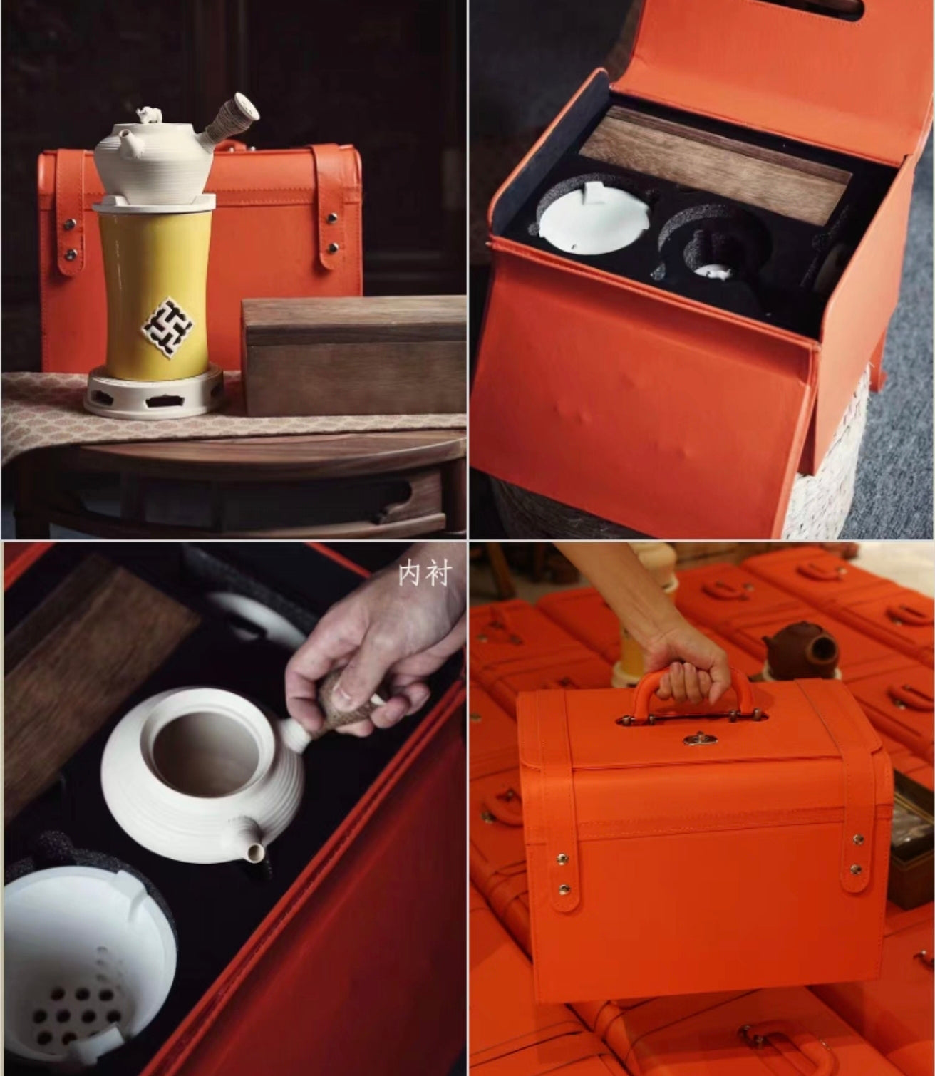 Stövchen Kanne Set mit Koffer Z0005