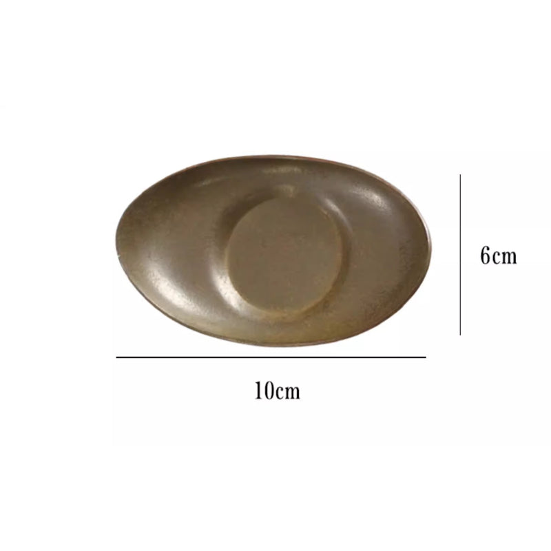 Vintage Kupfer-Untersetzer – Yuanbao-Form, Retro-Teeuntersetzer für Gongfu-Tee