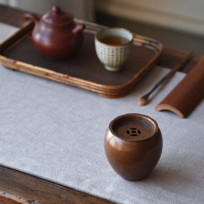 Kupfer-Kensui klein – Handgefertigt, Deckel Kupfermünzen-Design, 240 ml