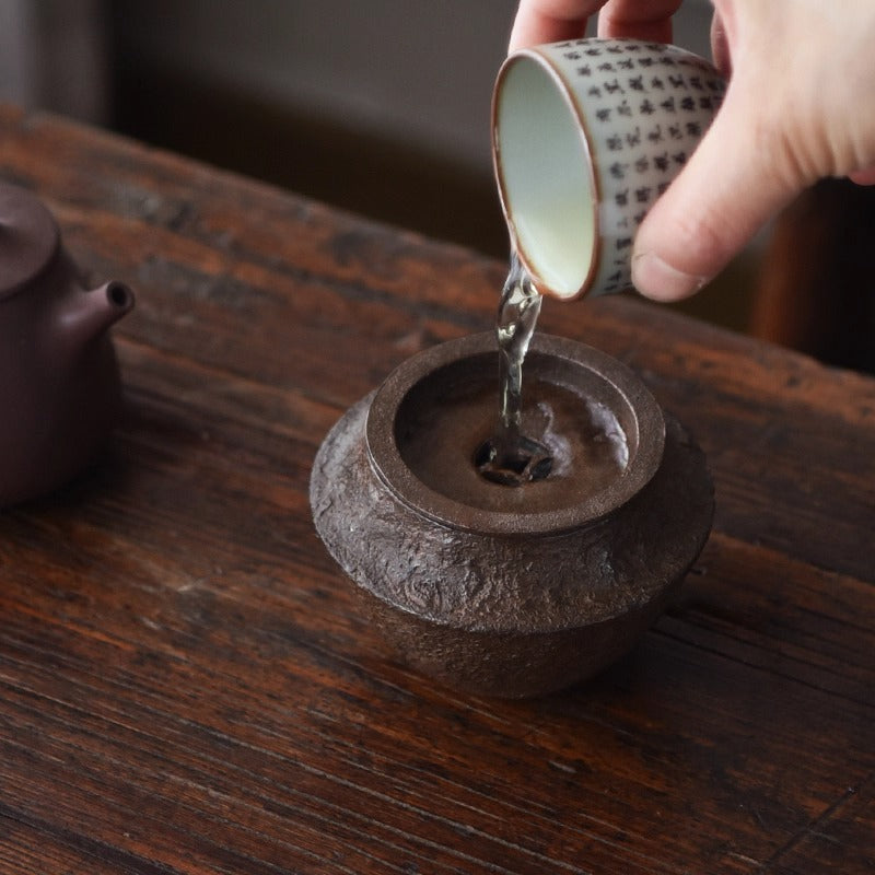 Wabi-Sabi Kupfer-Kensui – Retro-Teewasserbehälter für Gongfu-Tee, 260 ml