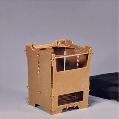 Faltbarer Mini Oven & Outdoor-Kocher aus Messing | Grill für Holz, Holzkohle & Alkohol 8,5 x 9,5 x 11,5 cm