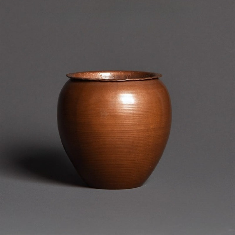 Kupfer-Kensui klein – Handgefertigt, Deckel Kupfermünzen-Design, 240 ml