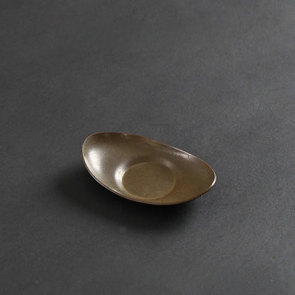 Vintage Kupfer-Untersetzer – Yuanbao-Form, Retro-Teeuntersetzer für Gongfu-Tee