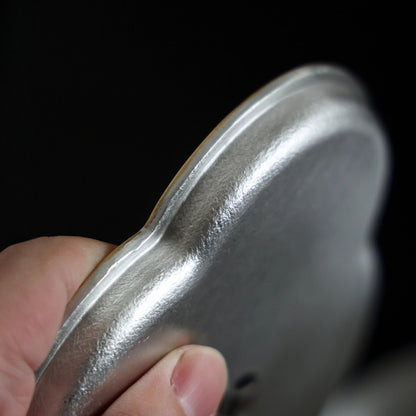 Begonienform Zinn-Teeboot – Handgefertigt, doppellagig, 13,3x16,5x4,8 cm