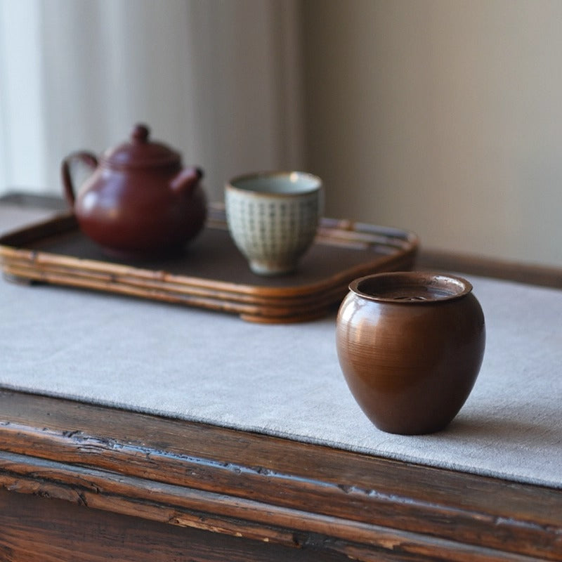 Kupfer-Kensui klein – Handgefertigt, Deckel Kupfermünzen-Design, 240 ml