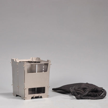 Faltbarer Mini Oven & Outdoor-Kocher aus Blech | Grill für Holz, Holzkohle & Alkohol 8,5 x 9,5 x 11,5 cm