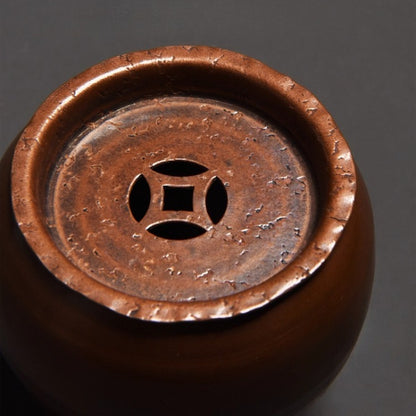 Kupfer-Kensui klein – Handgefertigt, Deckel Kupfermünzen-Design, 240 ml