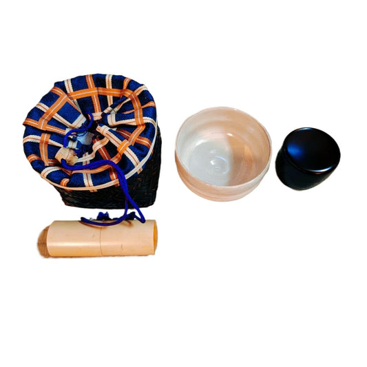 Japanisches Nodate Reise-Matcha Set – Chawan, Natsume, Chasen & Chashaku, 11,5x9 cm