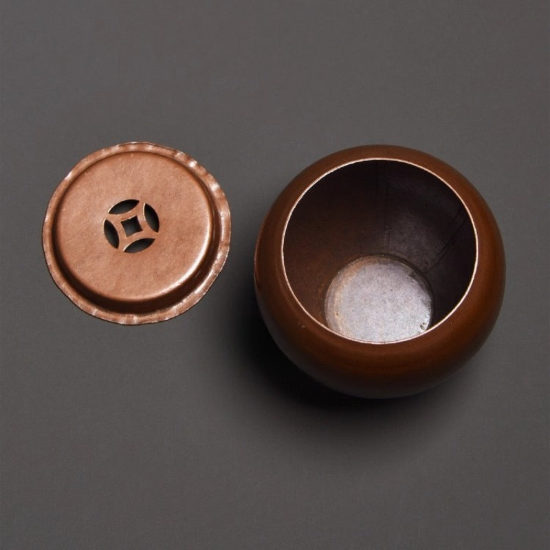 Kupfer-Kensui klein – Handgefertigt, Deckel Kupfermünzen-Design, 240 ml