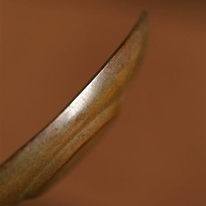 Vintage Kupfer-Untersetzer – Yuanbao-Form, Retro-Teeuntersetzer für Gongfu-Tee