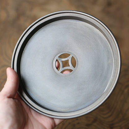 Klassisches Zinn-Teeboot – Handgefertigt, Antikstil, doppellagig, 16,5×8 cm