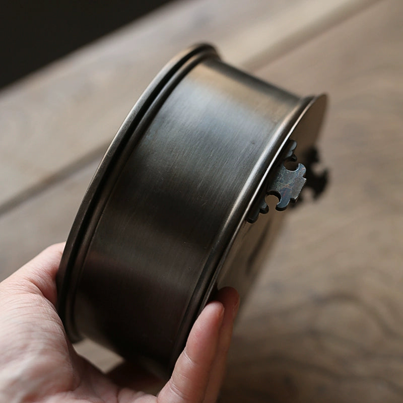 Klassisches Zinn-Teeboot – Handgefertigt, Antikstil, doppellagig, 16,5×8 cm