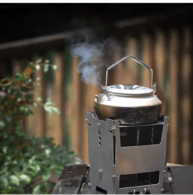 Faltbarer Mini Oven & Outdoor-Kocher aus Blech | Grill für Holz, Holzkohle & Alkohol 8,5 x 9,5 x 11,5 cm