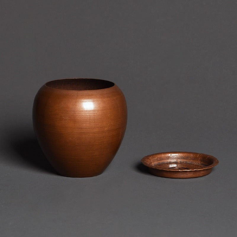 Kupfer-Kensui klein – Handgefertigt, Deckel Kupfermünzen-Design, 240 ml