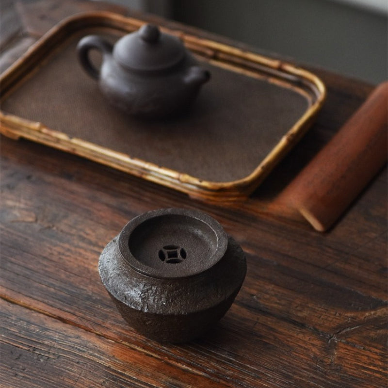 Wabi-Sabi Kupfer-Kensui – Retro-Teewasserbehälter für Gongfu-Tee, 260 ml