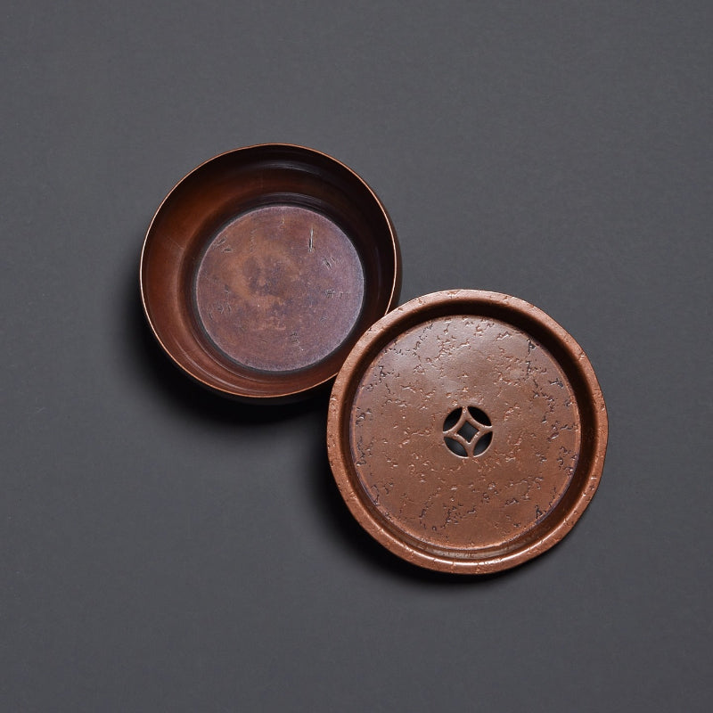 Edle kleine Kensui aus rotem Kupfer – Mit Deckel im Kupfermünzen-Design 160ml