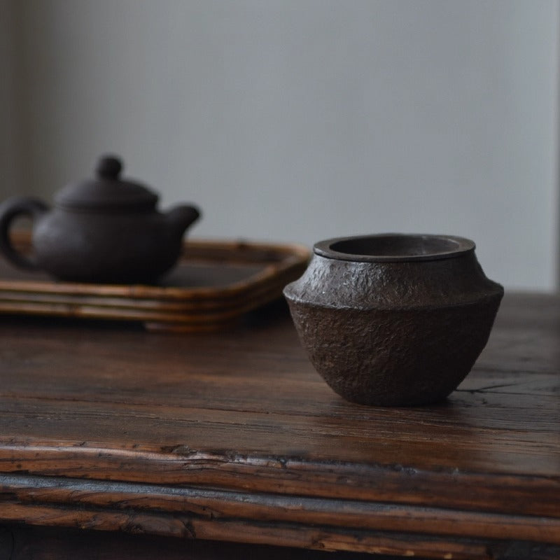 Wabi-Sabi Kupfer-Kensui – Retro-Teewasserbehälter für Gongfu-Tee, 260 ml