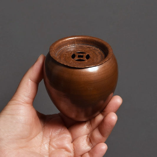 Kupfer-Kensui klein – Handgefertigt, Deckel Kupfermünzen-Design, 240 ml