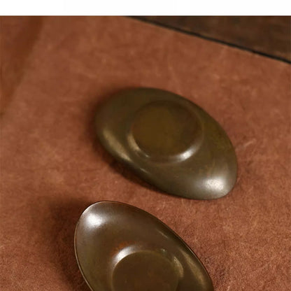 Vintage Kupfer-Untersetzer – Yuanbao-Form, Retro-Teeuntersetzer für Gongfu-Tee